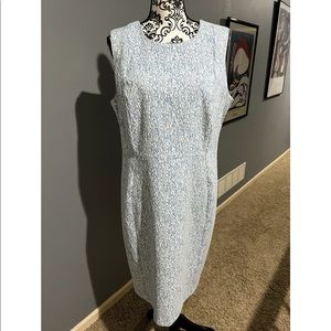 Calvin Klein Light Blue White pattern Sleeveless dress